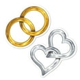 thumbnail image 1 of Beistle Mini Wedding Cutouts-10 Pcs, Gold/Silver/White, 1 of 2