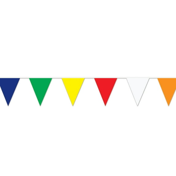 Beistle - Multi-Color Pennant Banner - 17" x 120' - Pack of 12