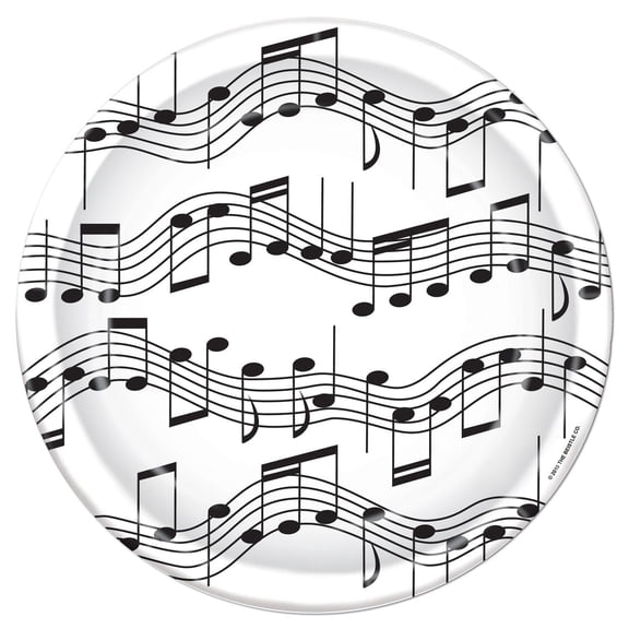 96 Pack Beistle Musical Notes Party Paper Plates 7 inch