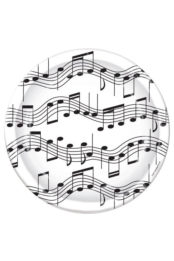 - Musical Notes Plates - 7" - Pack of 12