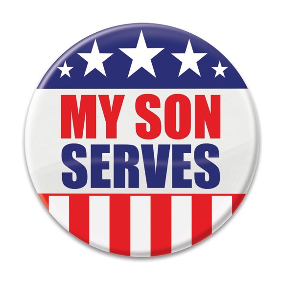 Beistle - My Son Serves Button - 2" - Pack of 6