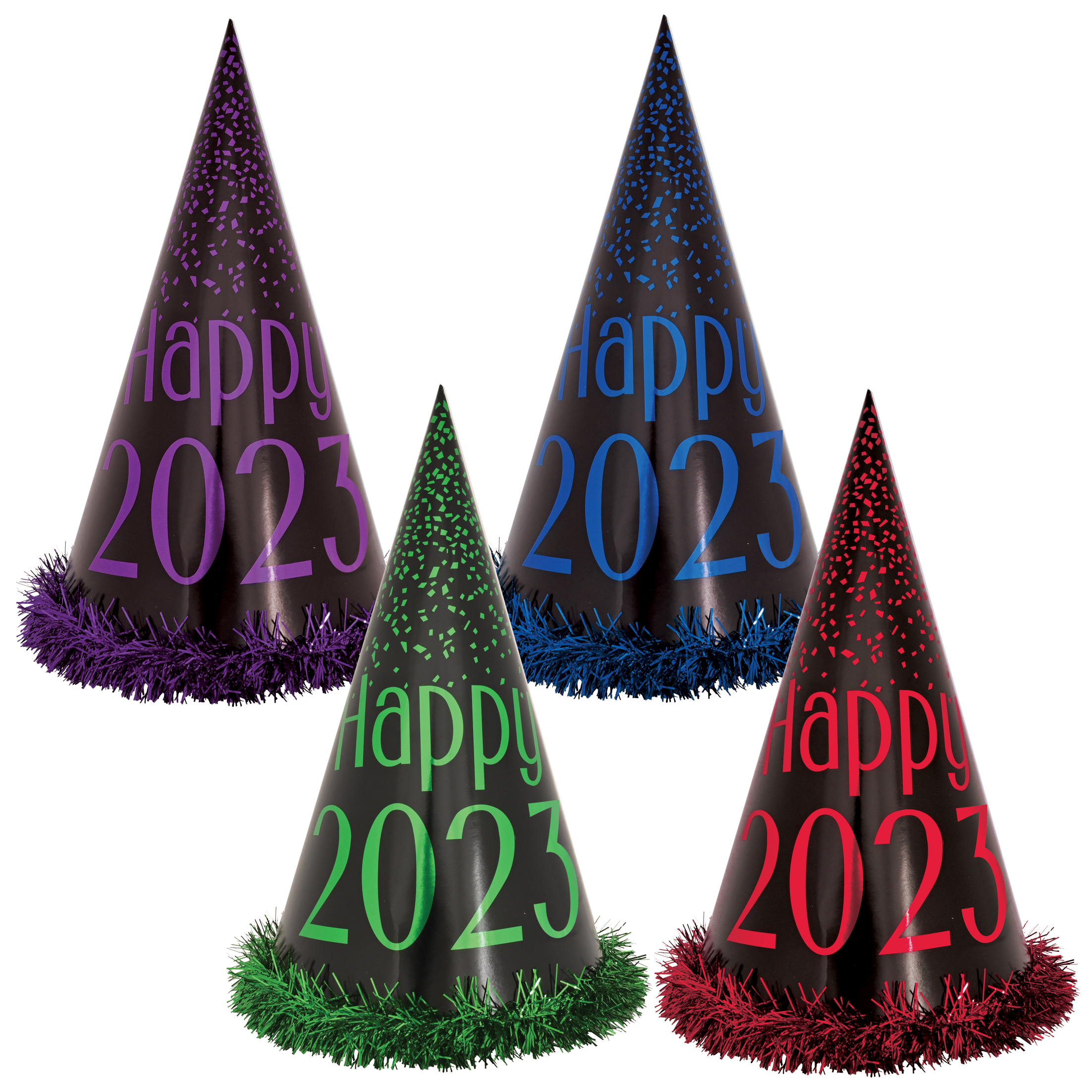 Beistle New Year's Eve Assorted Color Paper Cone Hat