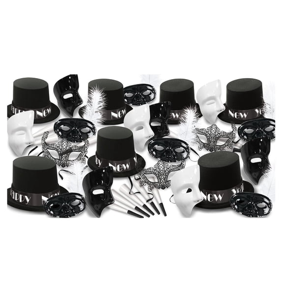 Beistle New Year Masquerade New Year's Eve Party Kit for 50 People