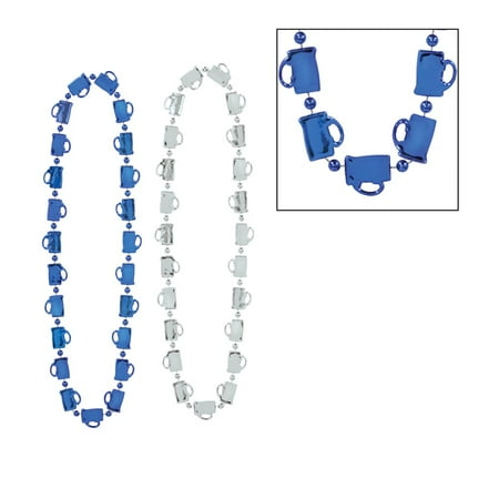 Beistle Oktoberfest Mug Beads (asstd blue & silver) (2/Card), "33"""