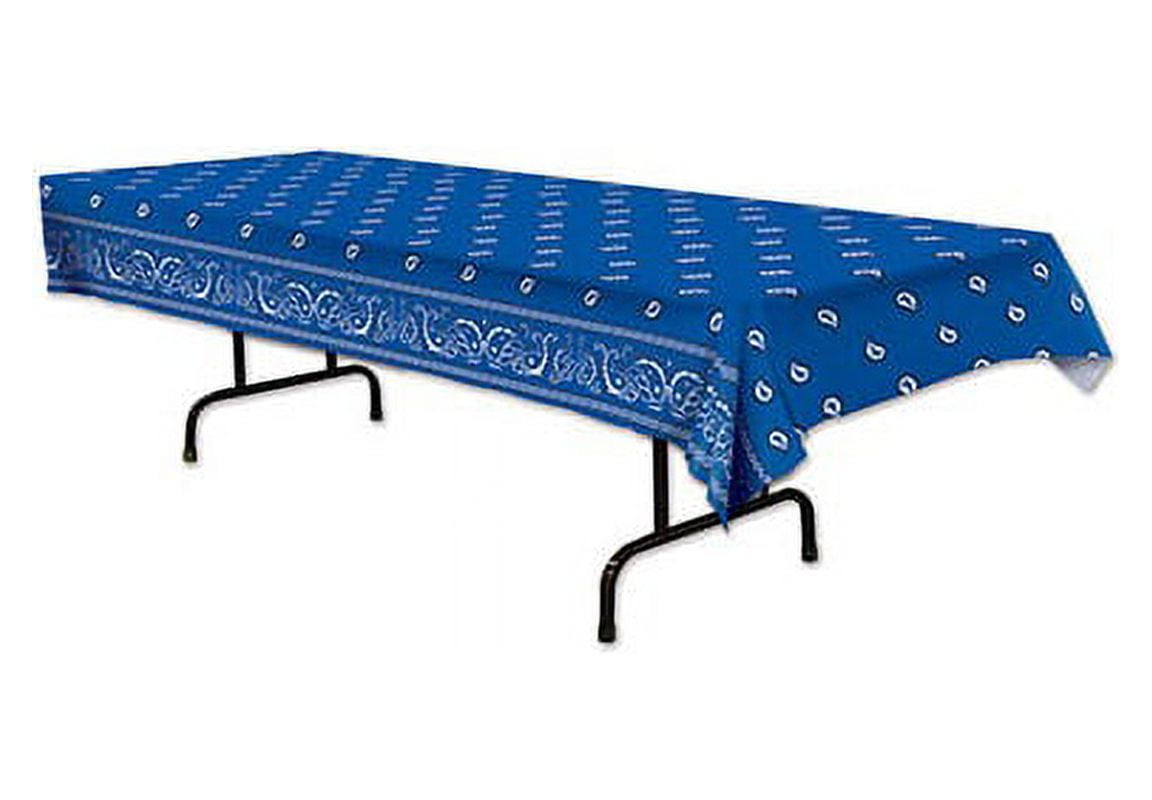 Beistle Pack of 12 Blue and White Western Bandana Party Tablecover
