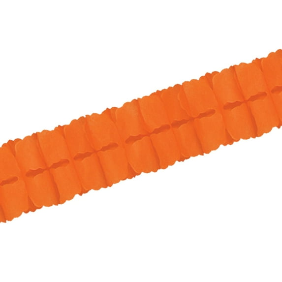 Beistle Pack of 12 Packaged Orange Tissue Leaf Garland Decorations 4.5" x 12'