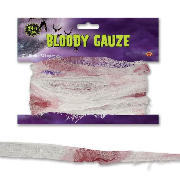Beistle Pack of 12 Scary Bloody Gauze Halloween Party Decorations 24'