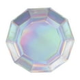thumbnail image 1 of Beistle Pack of 12 Silver Iridescent Decagon Party Paper Plates 7”, 1 of 1