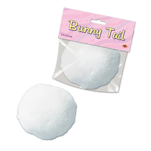 Pack of 12 White Plush Bunny Tail Easter Costume Accessories 5"