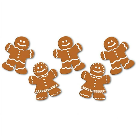 Beistle Pack of 240 Mini Mr. and Mrs. Gingerbread Cutouts Christmas Decorations 5"
