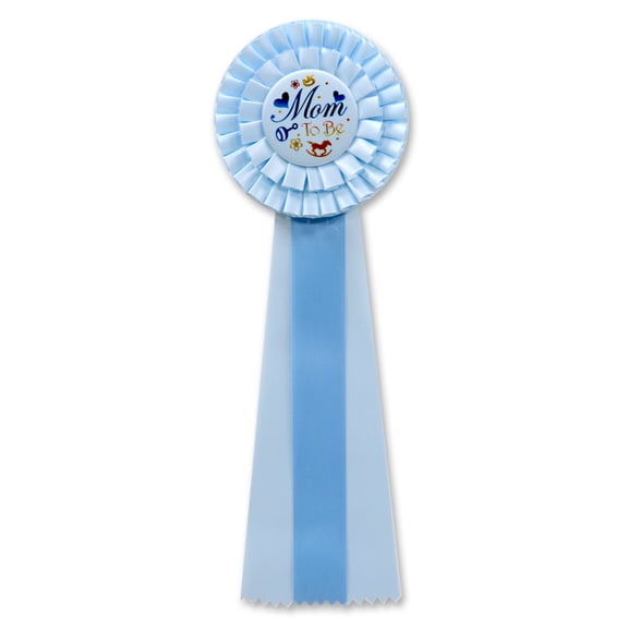 Beistle Pack of 3 Blue "Mom to Be" Baby Shower Deluxe Rosette Ribbons 13.5"