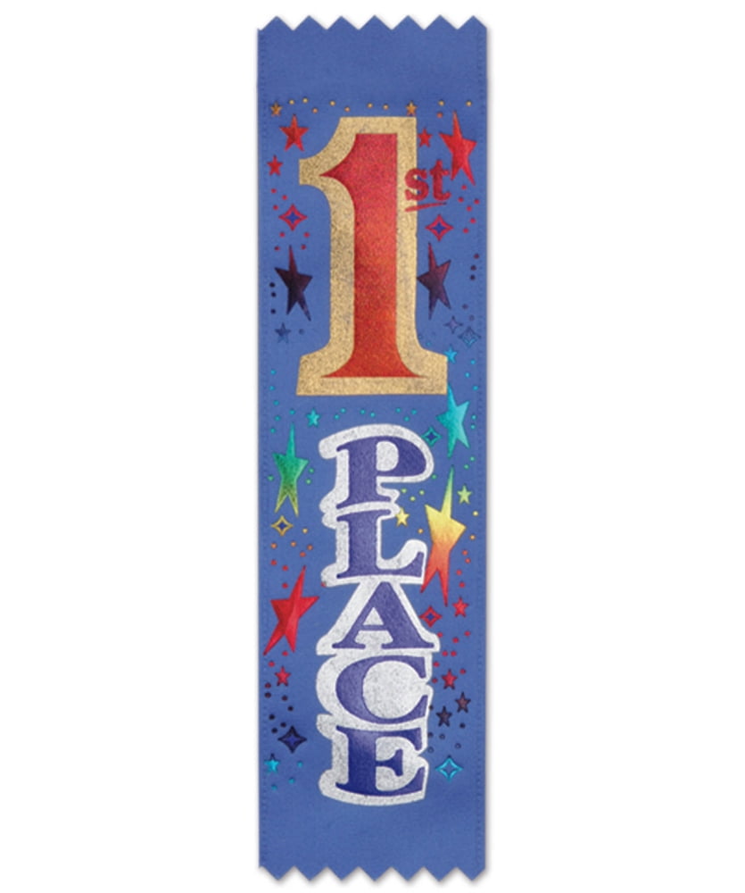 Pack of 30 Royal Blue "1st Place School" and Sports Award Ribbons 6.25"