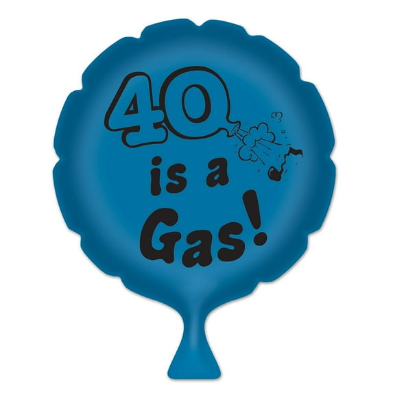 Beistle Pack of 4 Blue "40 is a Gas!" Whoopee Cushion Birthday Party Favors 8"