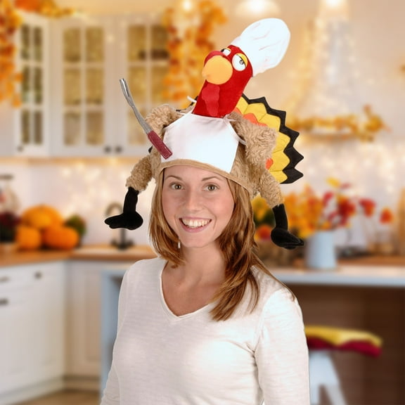 Beistle Pack of 4 Red and Brown Chef Thanksgiving Turkey Costume Party Accessories - One Size