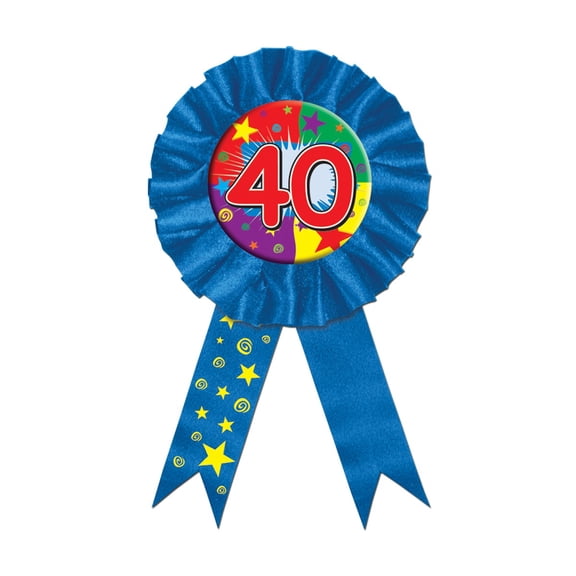 Pack of 6 ''40'' Award Ribbons 3.75'' x 6.5''