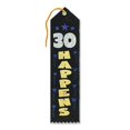 thumbnail image 1 of Pack of 6 Black "30 Happens Award" School Award Ribbon Bookmarks 8", 1 of 2