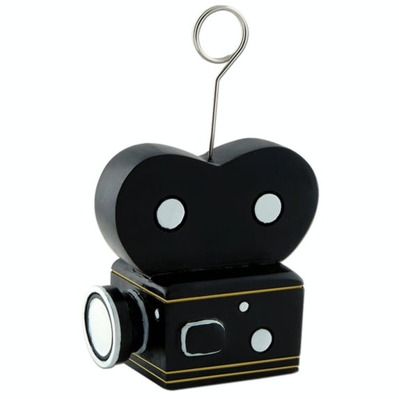 Beistle Pack of 6 Black Hollywood Film Camera Photo or Balloon Holder Party Decorations 6 oz