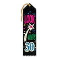 thumbnail image 1 of Pack of 6 Black "Look Who's 30 Award" School Award Ribbon Bookmarks 8", 1 of 2