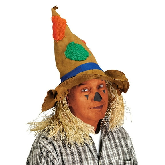 Beistle Pack of 6 Brown and Blue Pointed Scarecrow Halloween Party Hats Costume Accessory - One Size