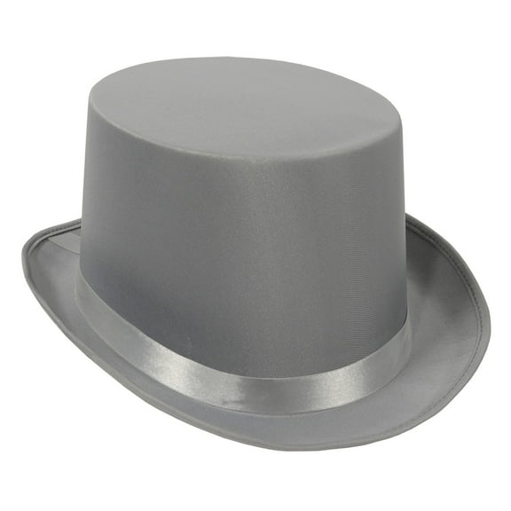 Beistle Pack of 6 Gray Satin Sleek Costume Top Hat - Adult One Size