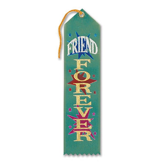 Pack of 6 Green "Friend Forever Award" School Award Ribbon Bookmarks 8"
