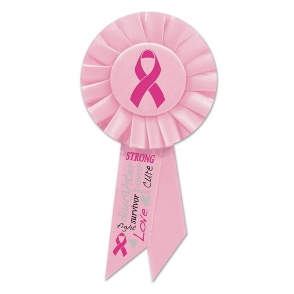 Beistle Pack of 6 Light Pink Breast Cancer Awareness Rosette Ribbons 6.5"