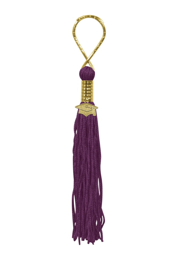 Pack of 6 Maroon Graduation Tassel with Cap Medallion Key Chains 5.5"