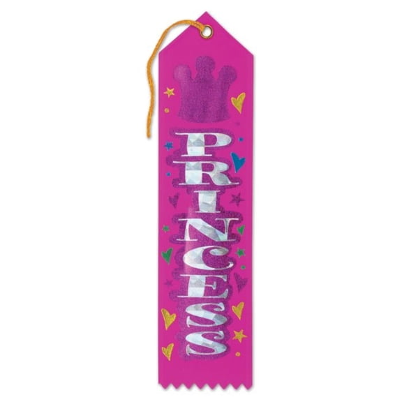 Pack of 6 Pink "Princess Award" Decorative Award Ribbon Bookmarks 8"