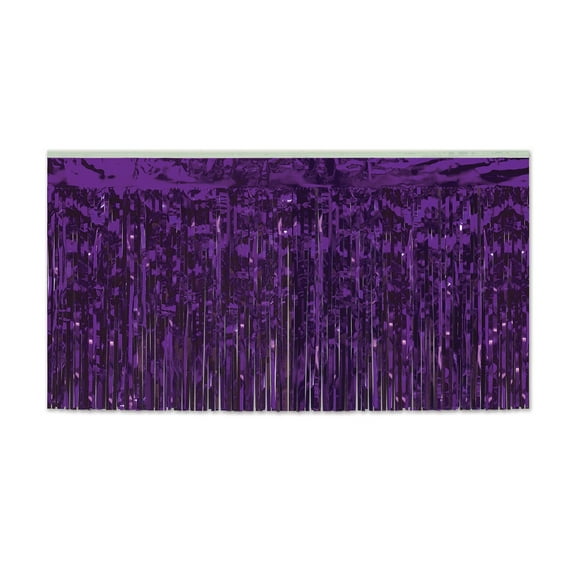 Beistle Pack of 6 Purple 2-Ply Hanging Metallic Table Skirt Decorations 14'