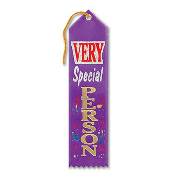 Pack of 6 Purple "Very Special Person Award" School Award Ribbon Bookmarks 8"