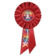 thumbnail image 1 of Pack of 6 Red "#1" First Place School and Sports Award Rosette Ribbons 6.5", 1 of 2