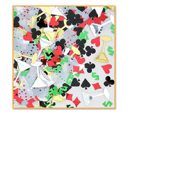 Beistle Pack of 6 Red, Black and Gold Casino Night Confetti Bags 0.5 oz.