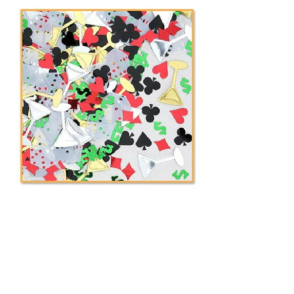 Beistle Pack of 6 Red, Black and Gold Casino Night Confetti Bags 0.5 oz.