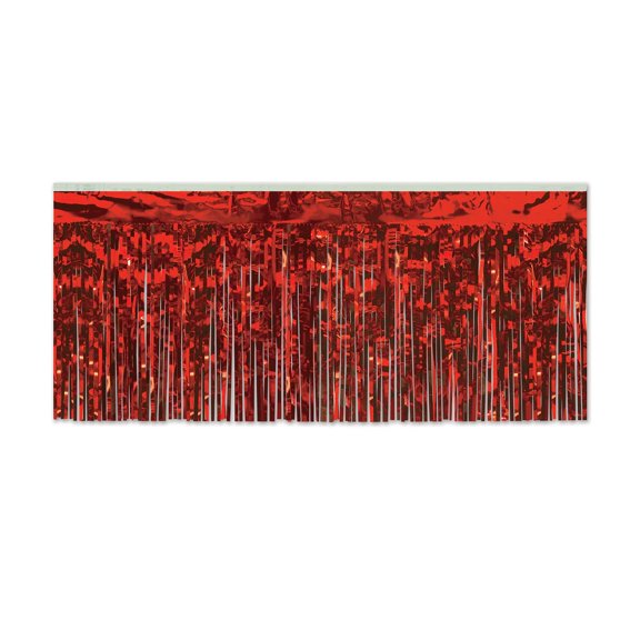 Pack of 6 Red Hanging Fringe Drape Decorations 10'