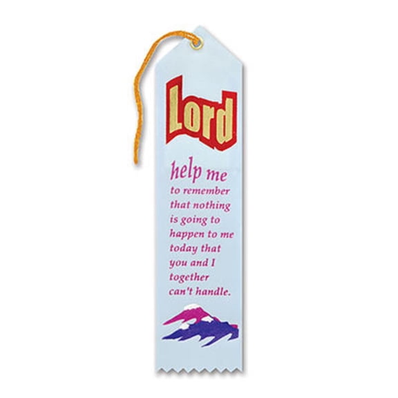 Pack of 6 Sky Blue "Lord Help Me To Remember Award" Decorative Award Ribbon Bookmarks 8"