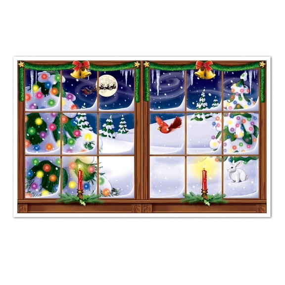Beistle Pack of 6 Winter's Snowy Christmas Insta-View Wall Decoration 38" x 62"