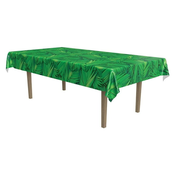 12 Pack Beistle Luau Party Palm Leaf Tablecover- Green