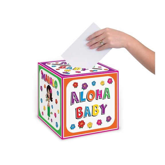 Beistle Party Decoration Hula Baby Card Box 9" X 9" - 6 Pack (1 Per Package)