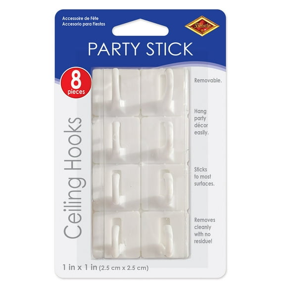 Beistle - Party Stick Ceiling Hooks - 1" x 1" - Pack of 12