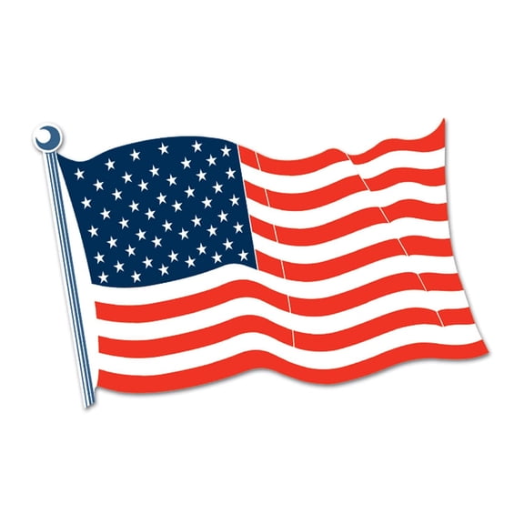 24 Pack Bulk American Flag Party Cutout