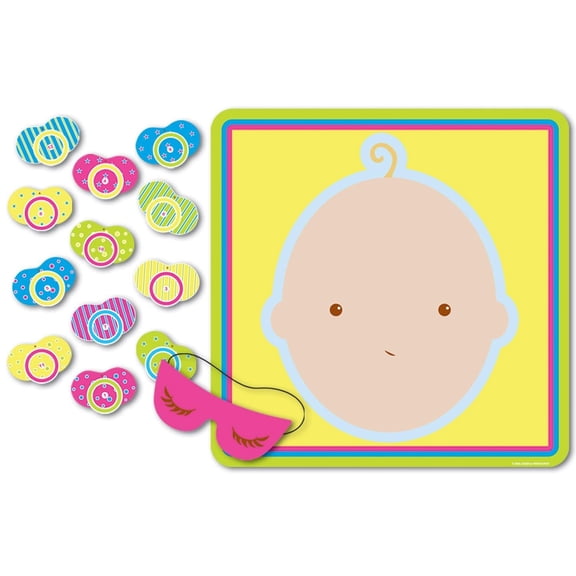 24 Pack Beistle Pin The Pacifier Baby Shower Game