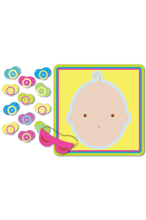 Pin The Pacifier Baby Shower Game with Mask (13 Pack)