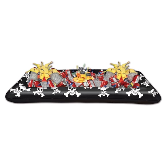 Beistle Pirate Inflatable Buffet Cooler-1 Pc, Black/White