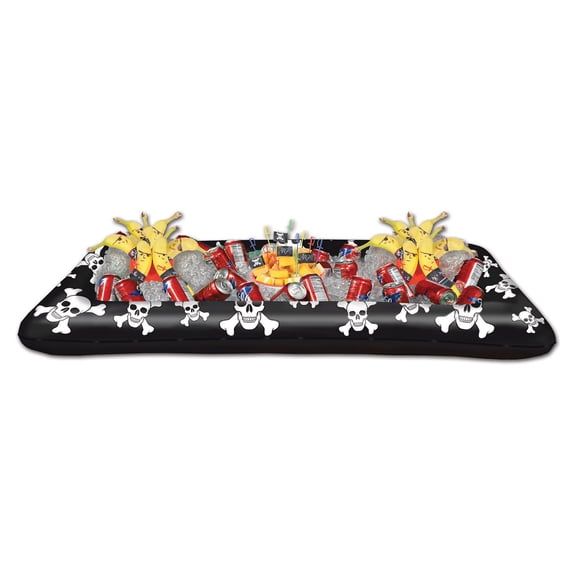 Beistle Pirate Inflatable Buffet Cooler-1 Pc, Black/White