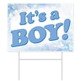 thumbnail image 1 of Beistle Plastic It's A Boy Yard Metal Stakes-Baby Shower Gender Reveal Party Decorations-Birth Announcement Outdoor Lawn Sign, 11.5" x 15.5", Light Blue/White, 1 of 2