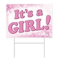 thumbnail image 1 of Beistle Plastic It's A Girl Yard Metal Stakes-Baby Shower Gender Reveal Party Decorations-Birth Announcement Outdoor Lawn Sign, 11.5" x 15.5", Pink/White, 1 of 4