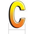 thumbnail image 1 of Beistle Plastic Letter C Yard Sign with Metal Stakes-Happy Birthday Party Outdoor Lawn Decoration, 18" x 11.75", Yellow/Orange/White/Black, 1 of 7