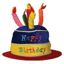 Cappello A Forma Di Torta Di Compleanno In Peluche – Beistle 60717 – Con Candeline E Scritta 'Happy Birthday'