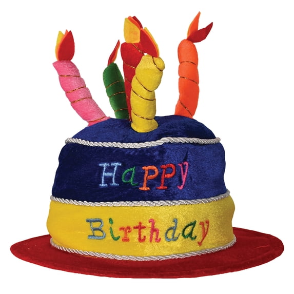 Plush Birthday Cake Hat, (1/Pkg)