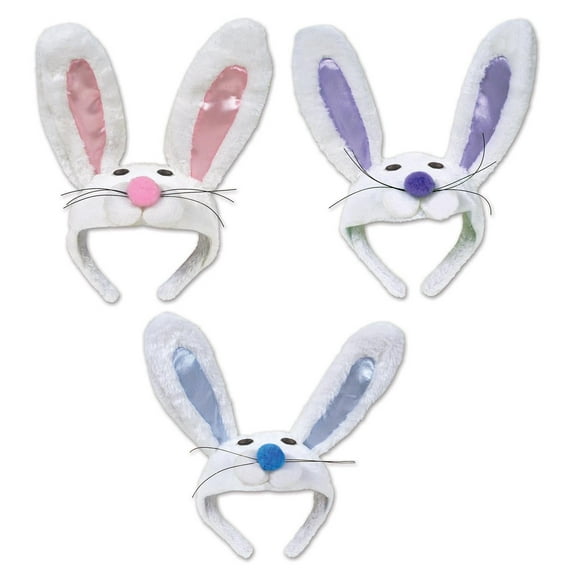 12 Pack Beistle Easter Plush Bunny Headband